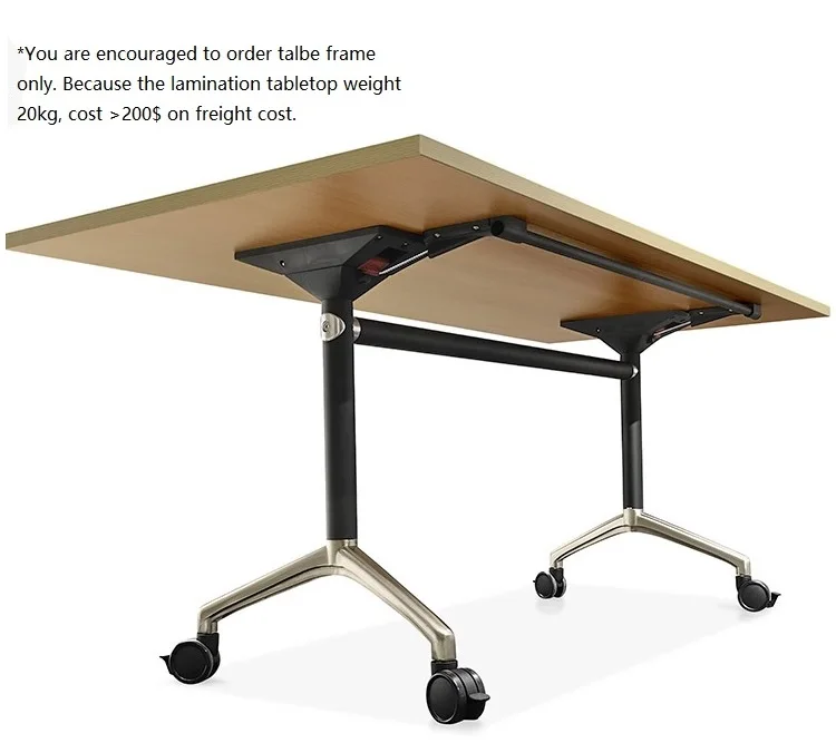  70cm High Foldable Office Table of 180x80cm / Sturdy Desing of Metal Frame 12kg / Mobility Conferen