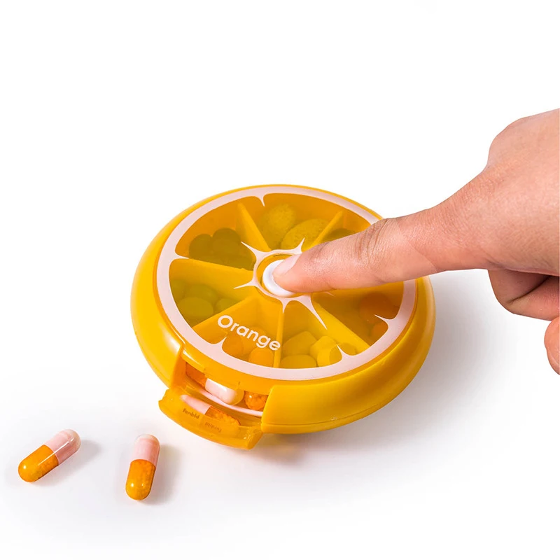 

Pill Box Fruit Shaped Vitamin 7 Day Weekly Medicine Pill Box Tablet Storage Case Container Cases Travel Round
