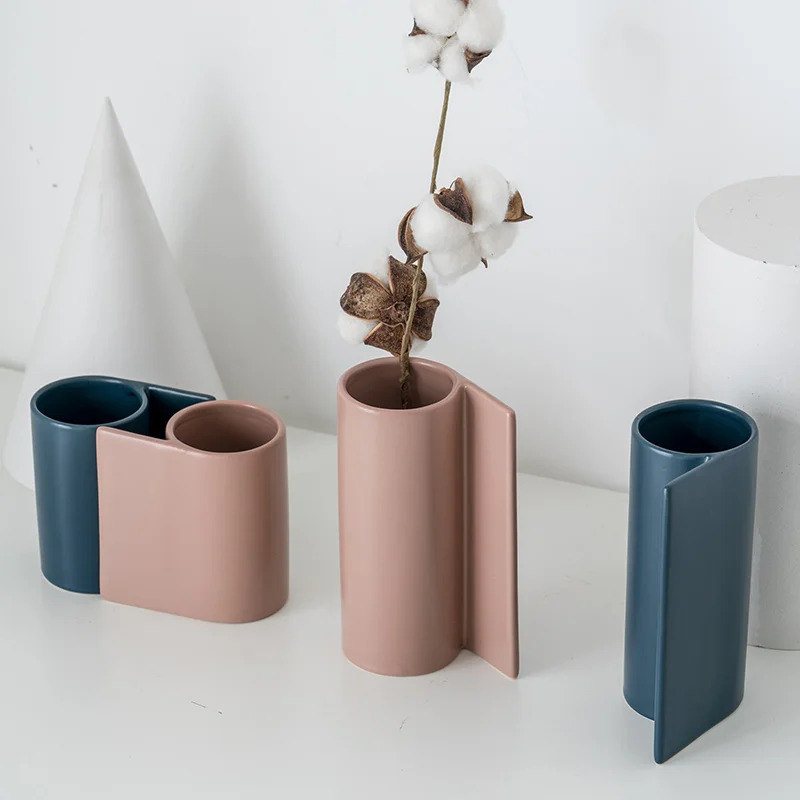 Творческий Nordic стиль Керамика декоративная ваза украшение стола простой современный Цветочная композиция искусственное цветочное украшение