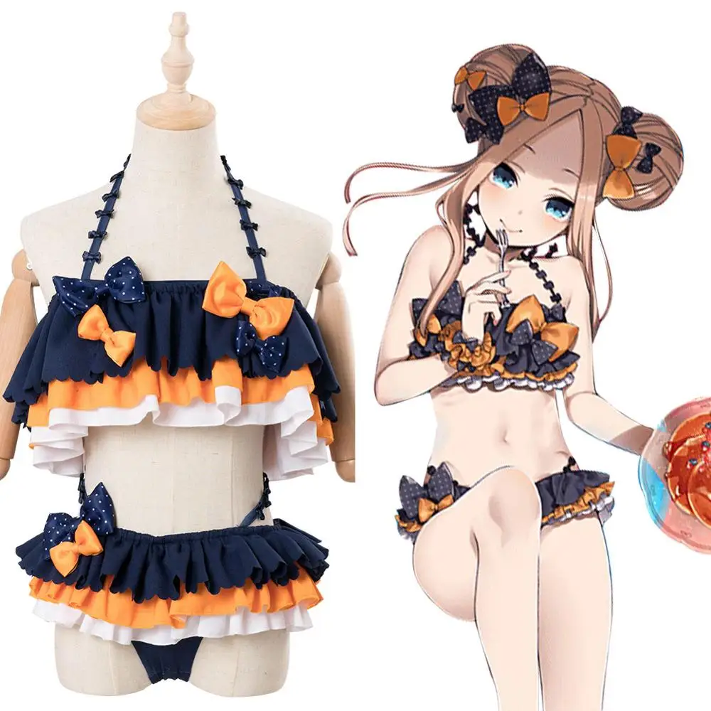 

Fate Grand Order Abigail Williams Cosplay Costume Girls Swimsuit Wig Hair