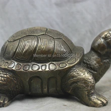 Китайский Народная Культура Handmade Старый Латунь Бронзовая Статуя Лаки Черепаха Скульптура