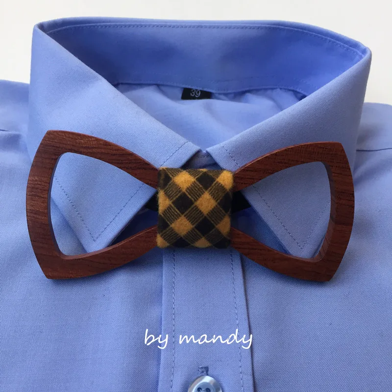 

Handmade Mens Rosse Wooden Hollow BowTie Wood Necktie Big Party Banquet Casual Fashion TiesMen