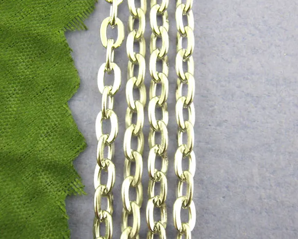 

DoreenBeads 2M Silver Tone Links Chains Findings 3*5mm