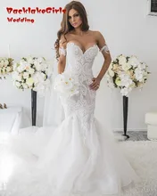 custom made charming mermaid long wedding dresses 2017 appliques lace sweetheart pearls women bridal gown for party