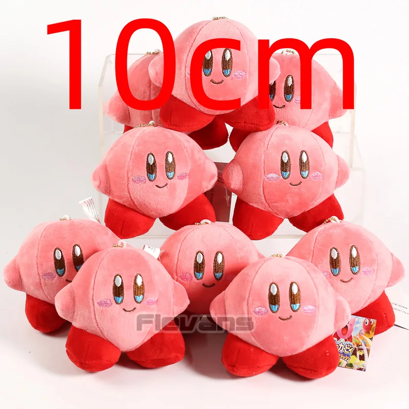 Kawaii Kirby мини плюшевые подвески куклы мультфильм Мягкие игрушки 10 шт./партия - Цвет: A