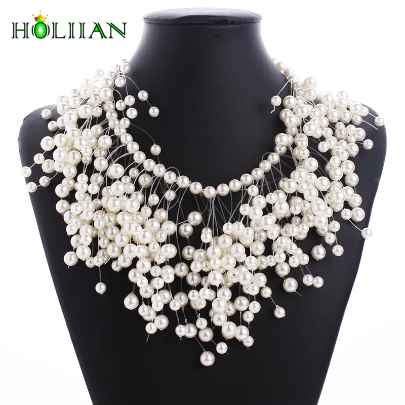 statement Necklace fake pearl 