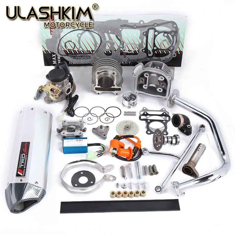 

GY6 50 80 upgrade 100 cc 137QMA QMB139 4T CYLINDER KIT Head Racing Exhaust A9 Camshaft Rollers Oil Gear Rings Arms Assemly ...