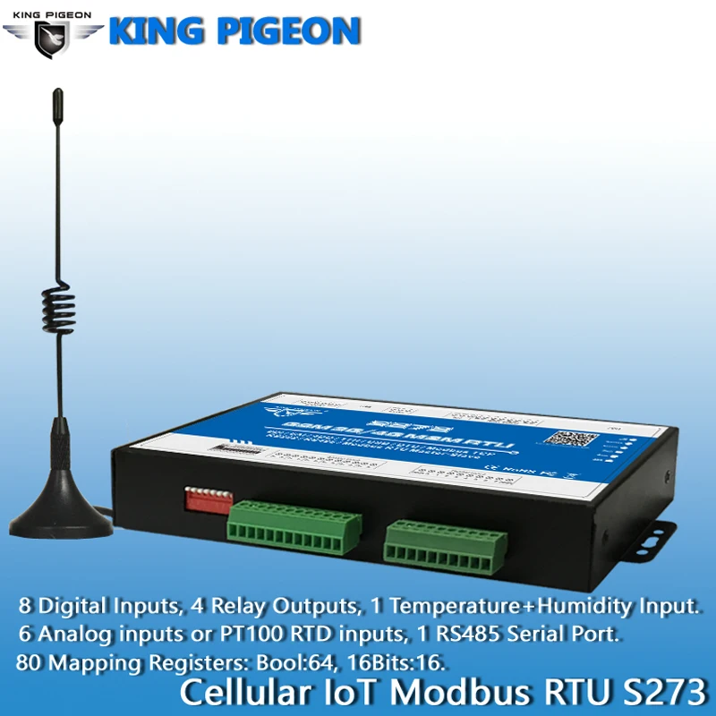 Беспроводной IIOT RTU Modbus шлюз S273 3g 4G LTE Телеметрия система мониторинга поддержка прозрачной передачи 8DI 6AI 4RO