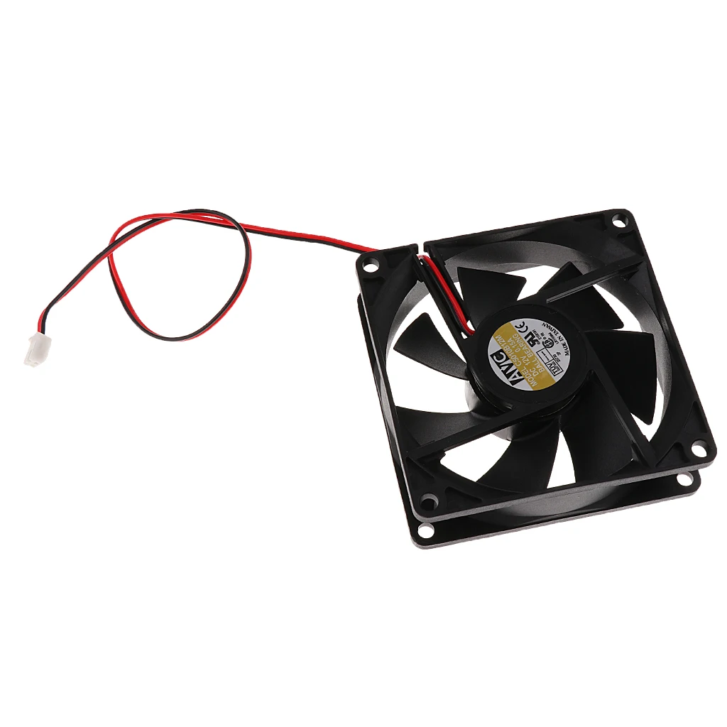 4Pcs DC 12V 2 Lines Cooling Fan 80mm x 80mm x 25mm 2 Pin Plastic Universal Cooling Cooler PC CPU Fans Airflow For Computers