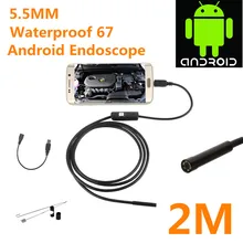 1 m 2 m 5,5mm USB эндоскоп Камера IP67 480 P HD Android эндоскоп осмотр USB бороскоп Камера светодиодный трубки видео Камера OTG