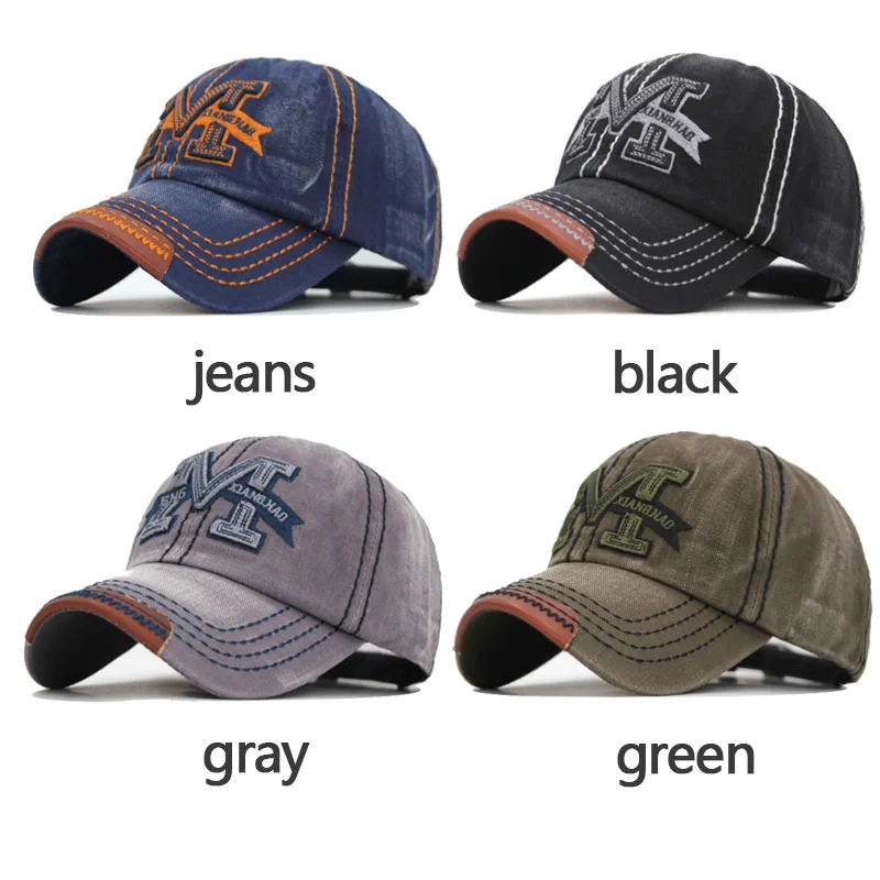 Xlamulu الجينز الرجال Snapback غطاء القطن البيسبول القبعات للرجال النساء Gorras Casquette العظام عارضة سائق الشاحنة الرجال أبي الذكور قبعات M