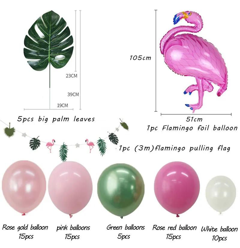 Вечерние шары в виде фламинго, свадебные украшения, воздушный шар в джунглях, Луау, Детские вечерние Гавайские украшения для девочек, для взрослых, 1 день рождения