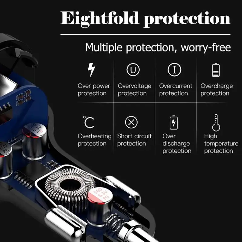BT12 Автомобильный Bluetooth 5,0 Handsfree автомобильный комплект fm-передатчик MP3-плеер USB зарядное устройство Qc3.0 быстрая зарядка автомобильное зарядное устройство Универсальный