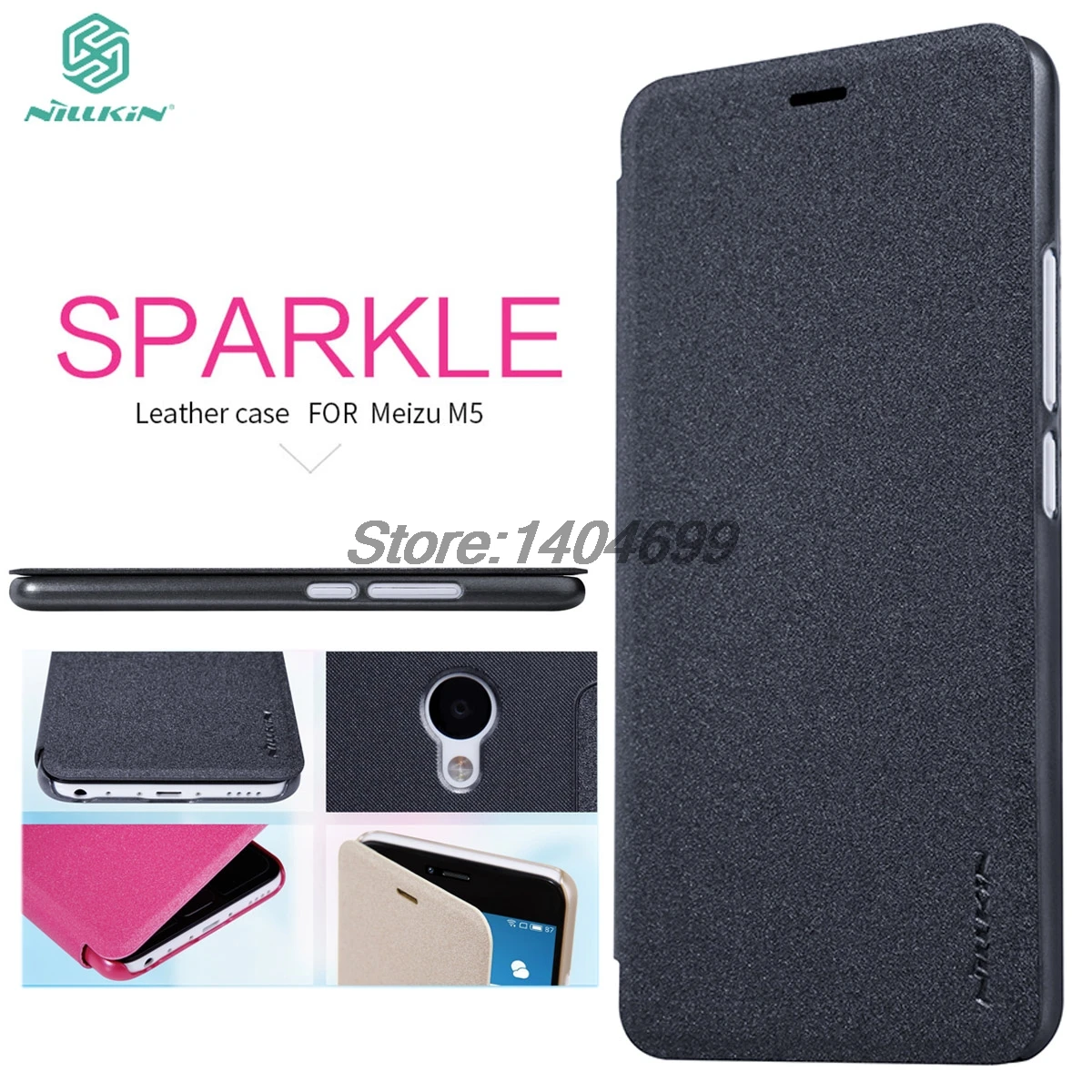 

Meizu M5 Flip Case Nillkin Sparkle Series PU Leather Cover Case For Meizu M5 Mini 5.2 inch Phone