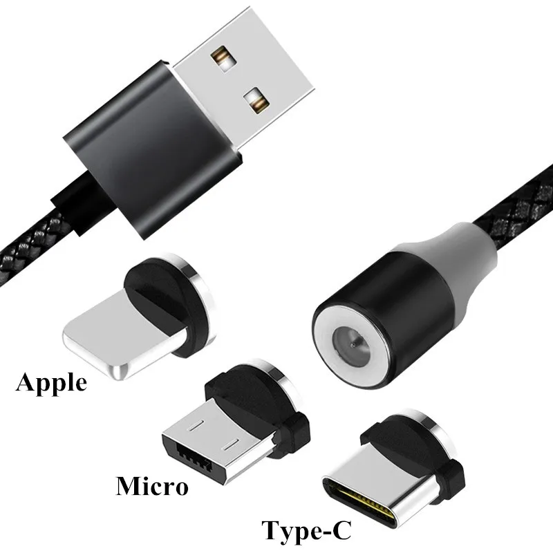 Micro Type C 8pin usb разъем для Apple iphone 6 7 8 plus X xs max Traver Магнитный кабель Xiaomi Huawei Samsung ZTE HTC Sony