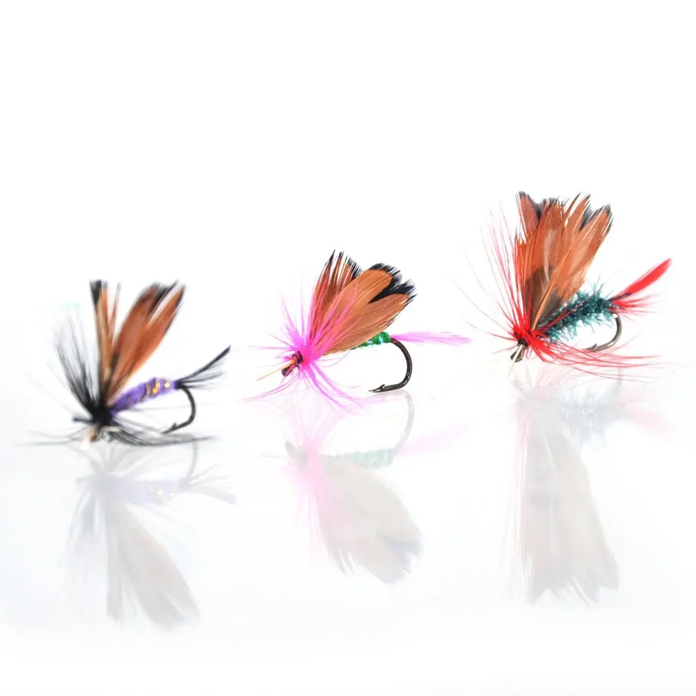 Butterfly Barb Single HooksFishing Flies Dry Fly Tackle Lures  Set Lead Jig Head Hook Outdoor Fishhook Tackle