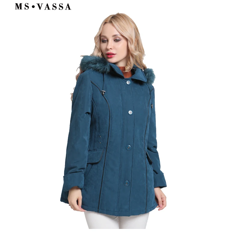 MS VASSA женские куртки 2019 новые зимние весенние пальто плюс размер 5XL 6XL съемный