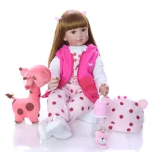 60 cm de alta qualidade reborn da criança princesa menina boneca silicone vinil adorável bebê bonecas presente lifelike bonecas reborn