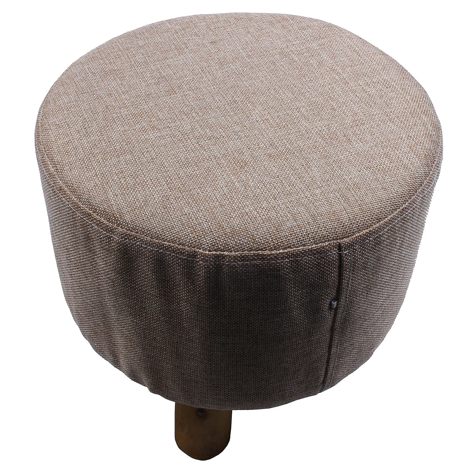 

Modern Luxury Upholstered Footstool Round Pouffe Stool + Wooden Leg Pattern:Round Fabric:Grey(3 Legs)