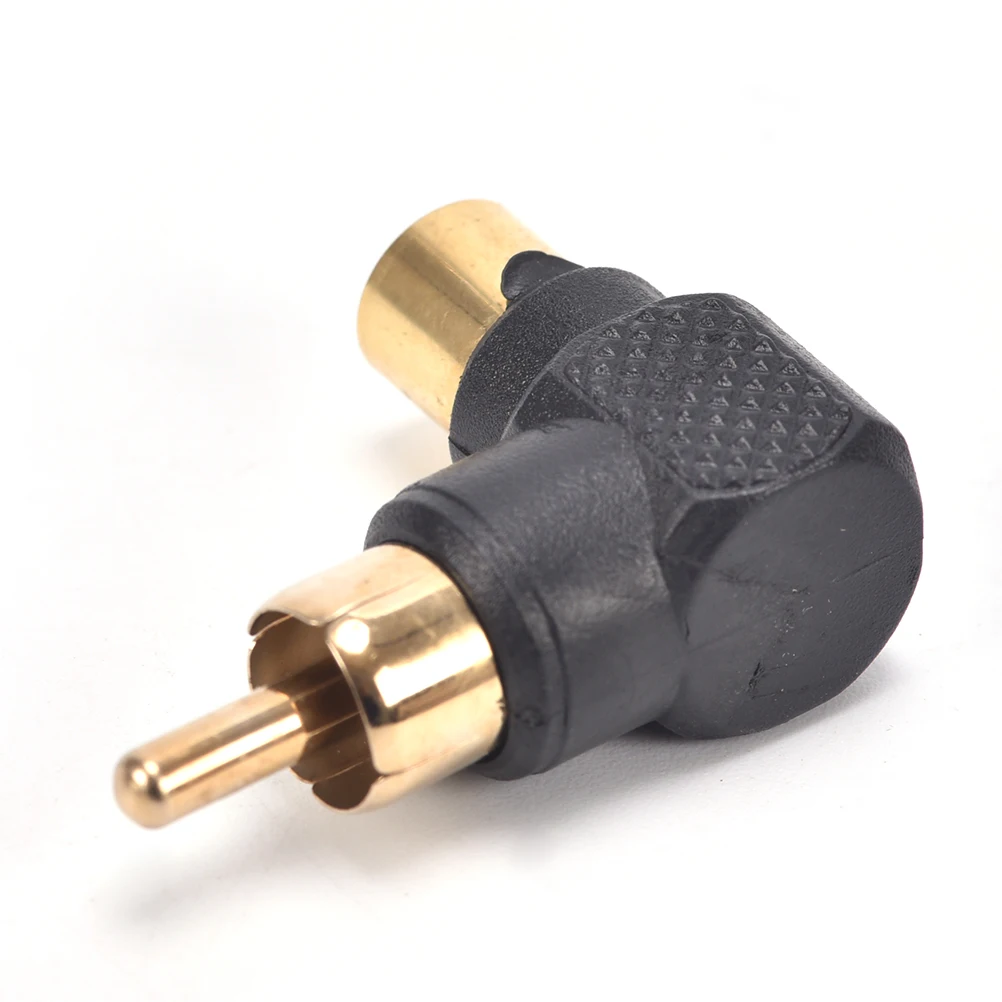 1pcs Red & Black 90 Degree RCA Right Angle Connector Plug Adapters Male To Female M/F 90 Degree Elbow Audio Adapter