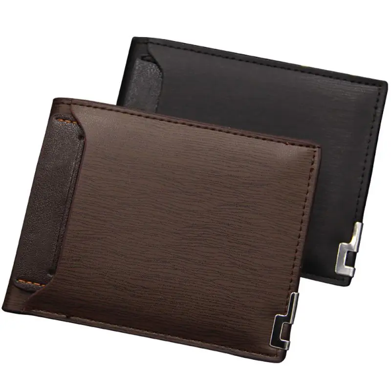 

Mens Ultrathin Slim Wallets Leather Short Coin Purse Wallets Quality Designer ID Plug-in Credit Card Holder Purse Wallet
