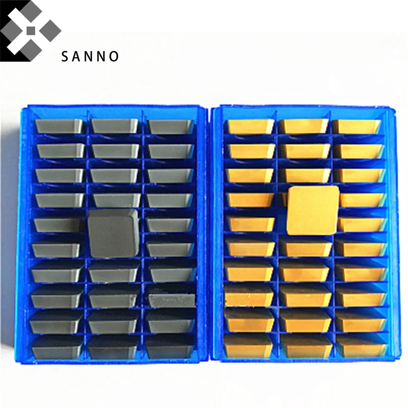30PCS XC161008 coating of titanium milling inserts black / yellow 82 degree cnc carbide mills | Инструменты