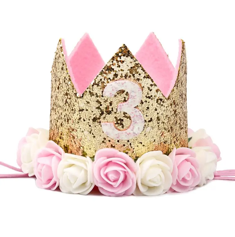 QIFU баннеры растяжки золотые воздушные шары с конфетти розовый белый с днем рождения баннер для девочек и мальчиков Детские вечерние сувениры - Цвет: hat style 4