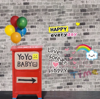 

Digital Printed Photography Backdrop Brick Wall with Post Backgrounds for Kids Photography Props Children Backdrops Custom Cloth
