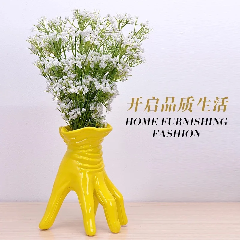Kreatif Jenis Tangan Pot Bunga Resin Bunga Vas Rumah Modern