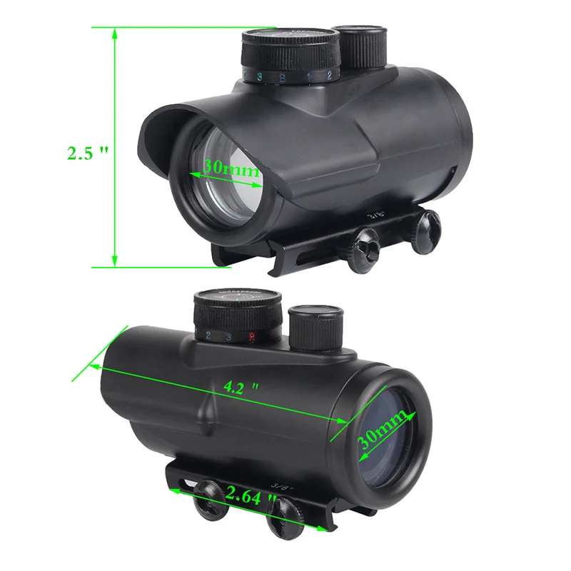 Hunting Holographic 1x30MM RGB Red Dot Sight with 3 Brightness Adjustment fit 11mm & 20mm Rail Mount for Airsoft RL5-0040-2 (3)