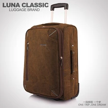 Luna male trolley luggage one-way round interdiffused 20 travel bag canvas material luggage bag20 24 28