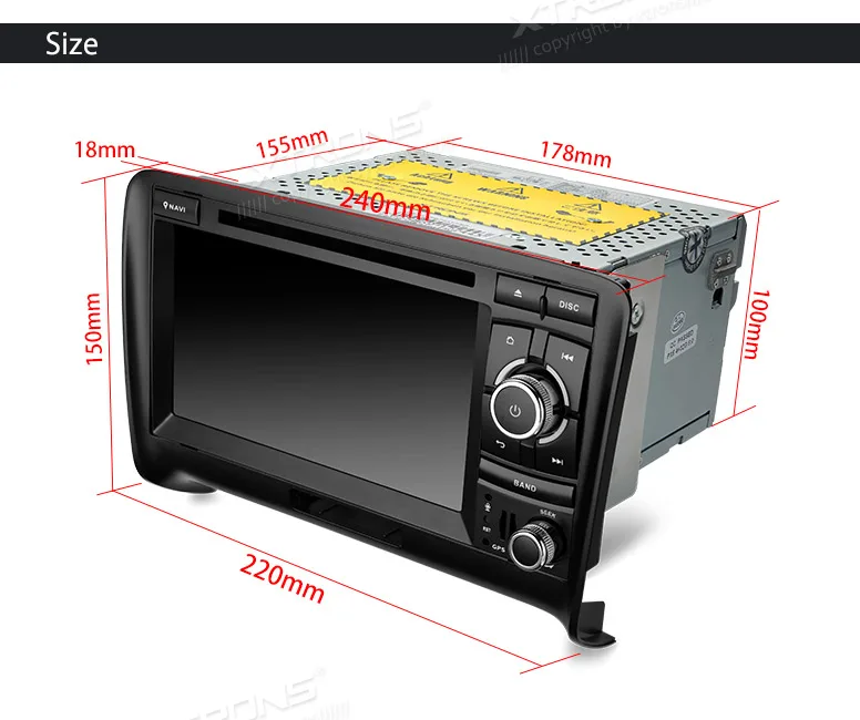 Sale 2 Din 7" Android 8.0 Octa Core Radio GPS Navigation Car DVD Player for Audi TT MK2 8J 2006 2007 2008 2009 2010 2011 2012 28