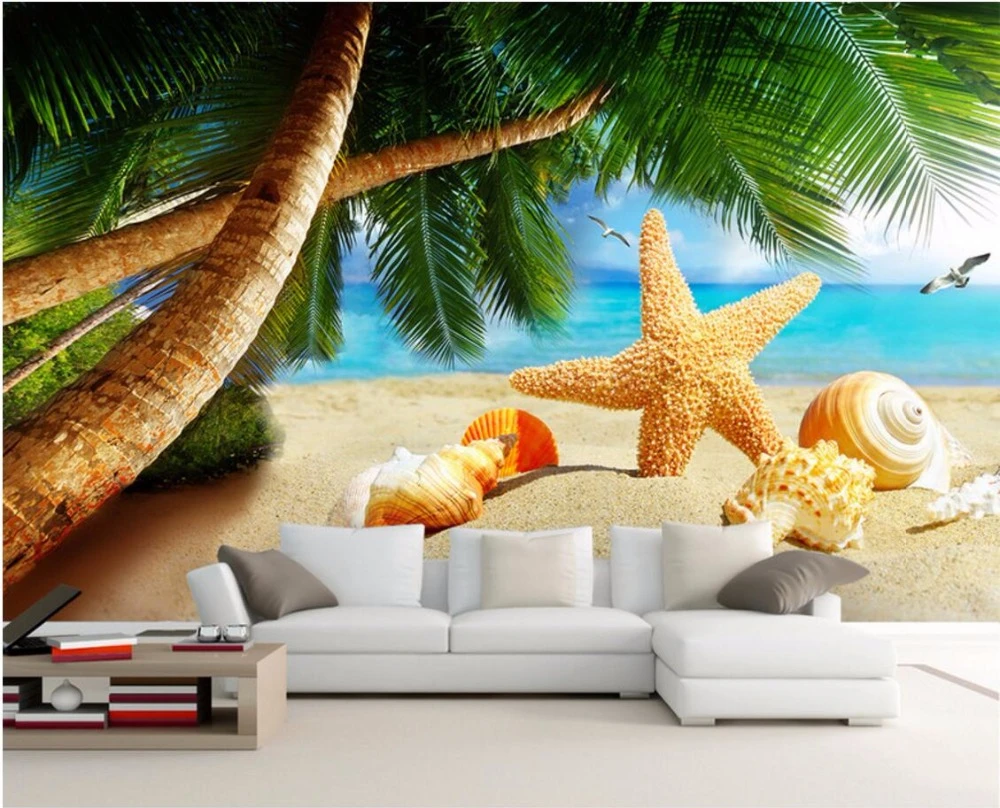 カスタムmural 3dルーム壁紙ビーチ貝殻ホーム装飾絵画3d壁壁画壁紙壁用3 D Wallpaper Bird Wallpaper Victorianwallpaper Purple Aliexpress