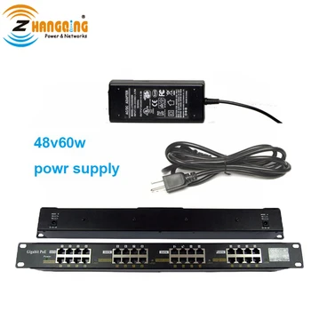 

Gigabit POE Patch Panel 16 Port 1U POE Injector With 48 Volt 60 Watt Power Supply For 802.3 af/at PoE