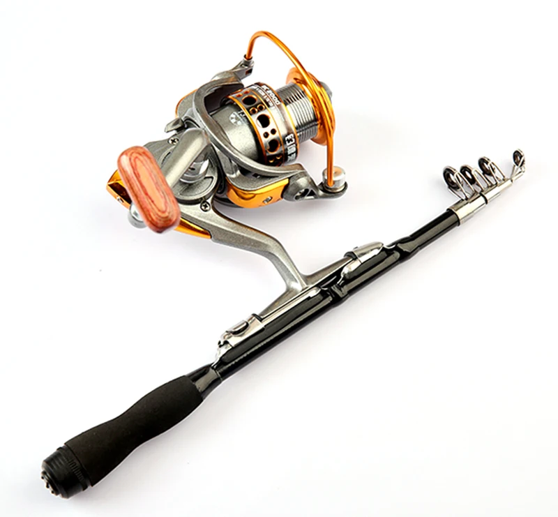 1Pcs Retractable Fishing Rod Bass Hard Bait Casting Mini Portable