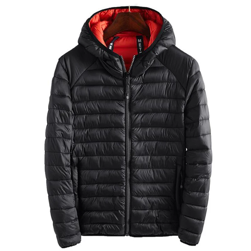 

2019 New Winter Ultralight Jacket Men Lightweight Cotton Warm Coats Man Autumn Casual Warm Classic Hooded Jackets Simple Clothes