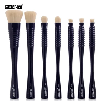 

MAANGE Pro Flat Round Top 7Pcs Makeup Brushes Set Blush Eye Shadow Power Concealer Contour Eye Make Up Brushes Tool Comestic Kit