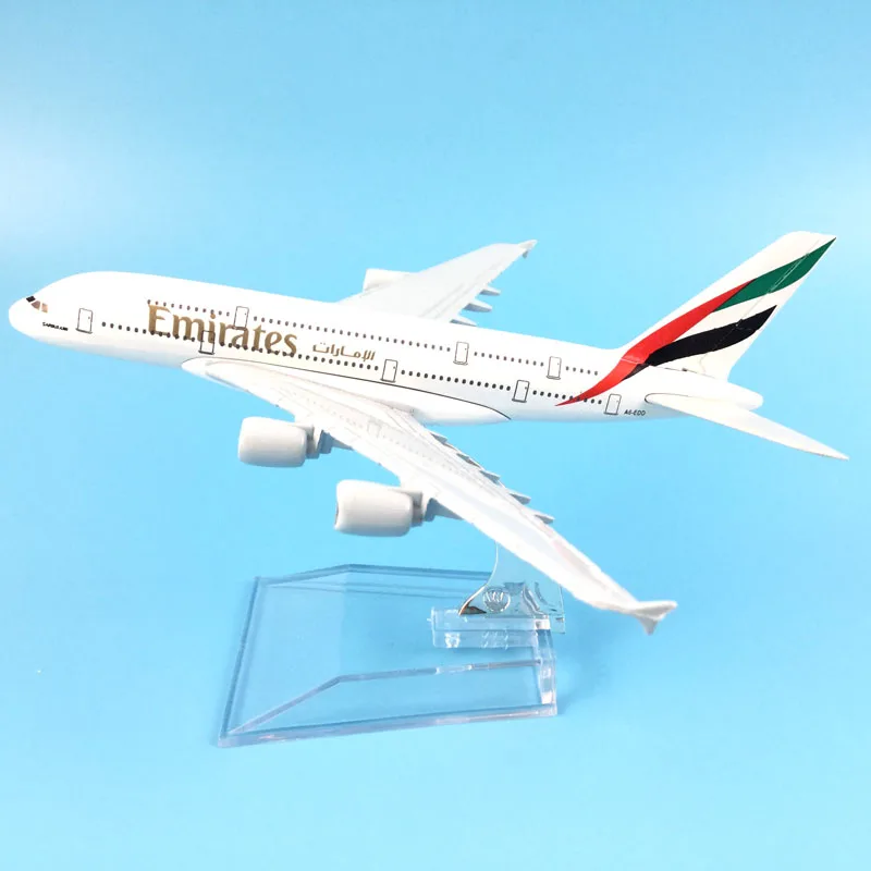 Модель самолета A380 A320 A330 B777 B757 16 см, модель самолета 1:400, модель самолета из сплава, детские игрушки, подарок для ребенка - Цвет: A380 (Emirates)