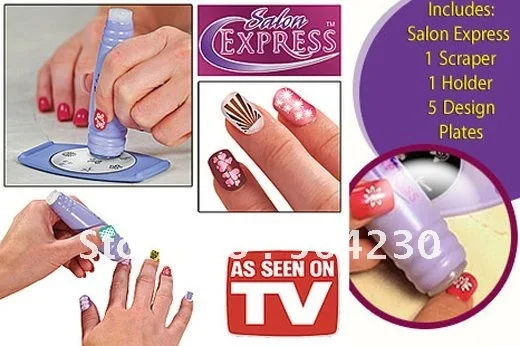 Новый набор для дизайна ногтей Salon Express штамповки ТВ хит продаж пластина