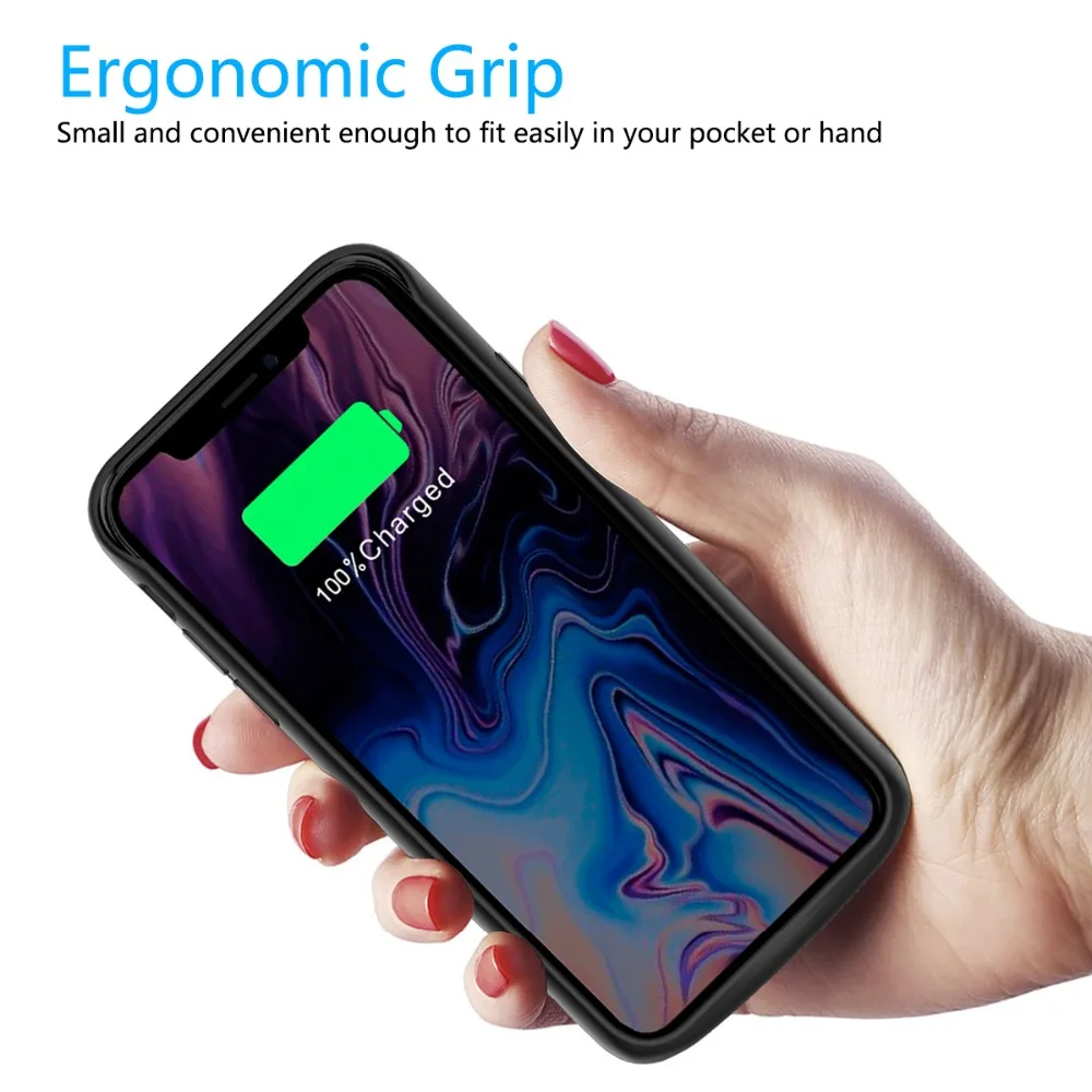 6000 мАч для iPhone X/для iphone Xs Xr XS Max чехол батареи Внешнее Зарядное устройство блок