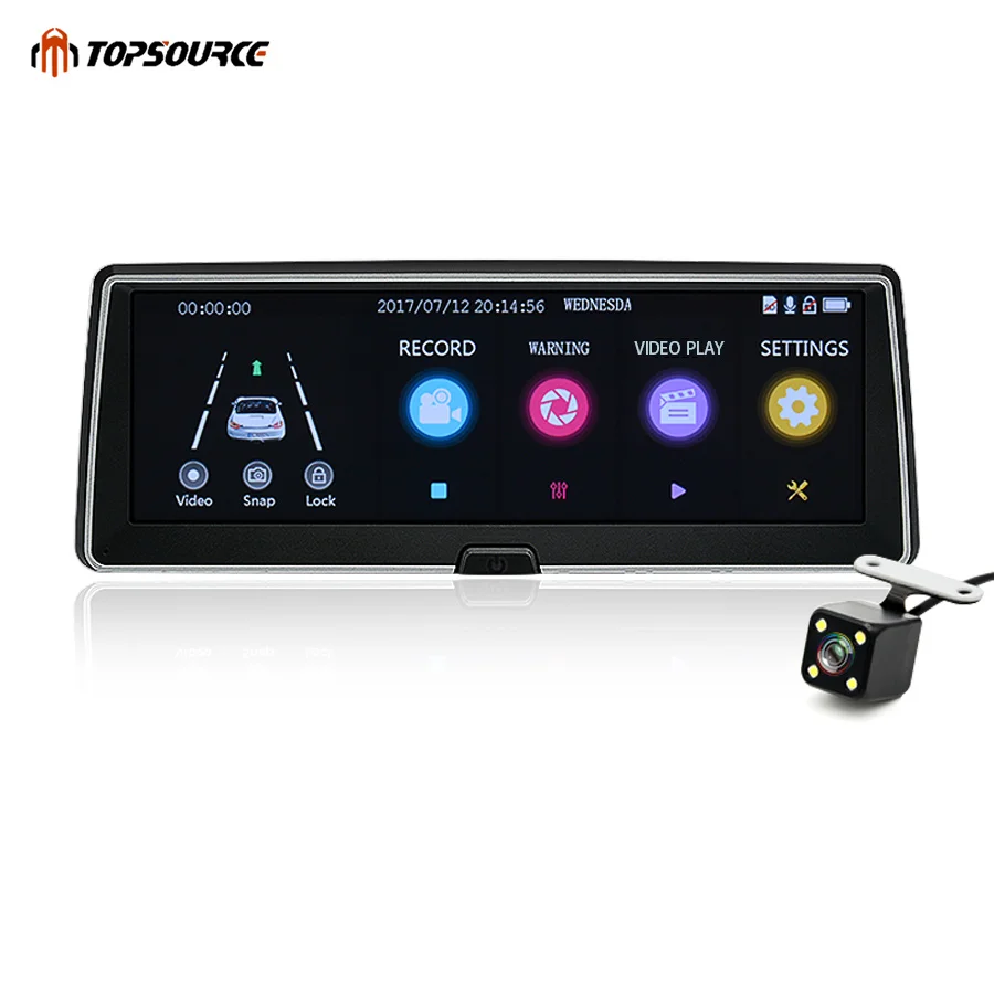 

TOPSOURCE Car DVR Dual Lens Camera Registrator Full HD 1080P IPS Touch screen Car Recorder Dash Cam Registratory Camcorder