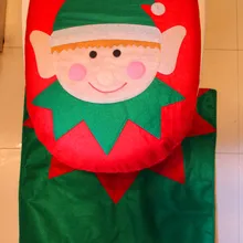 Лучший счастливый Санта-Клаус, Туалет сиденья и ковер набор рождественских украшений для ванной комнаты