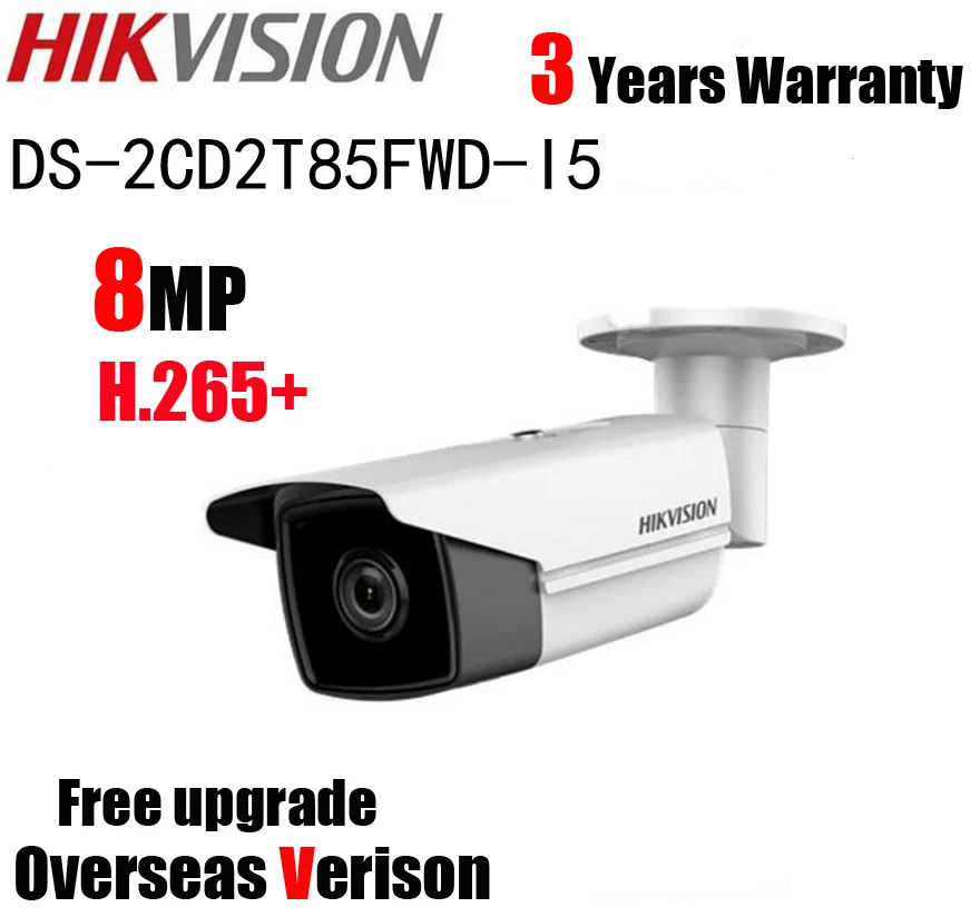 Hikvision ds-2cd2t85fwd-i5 8MP H.265 + сети Камера POE SD Card 50 м ИК диапазон IP | Безопасность и защита