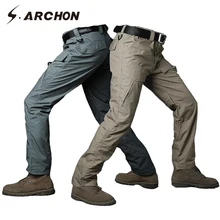 Новые армейские водонепроницаемые тактические эластичные мужские брюки Военная Маскировочная Militar Cargo Брюки повседневные мужские брюки со многими карманами Брюки
