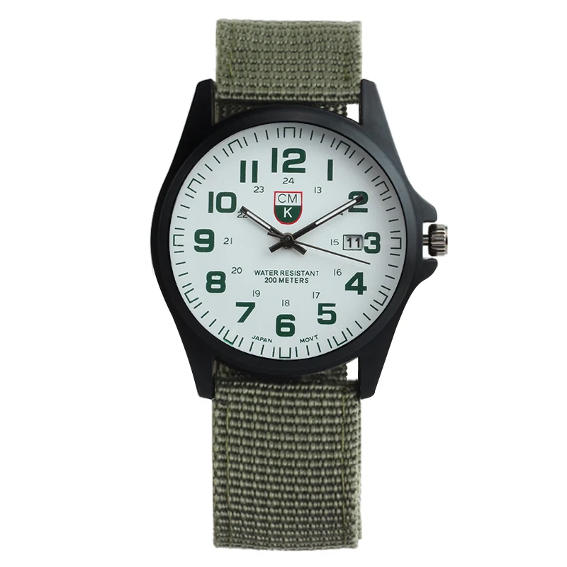 

Brand CMK Calendar watch New mans clock Men's Date Woven Strap watches Sport Quartz Military Wristwatch relogio masculino 3color