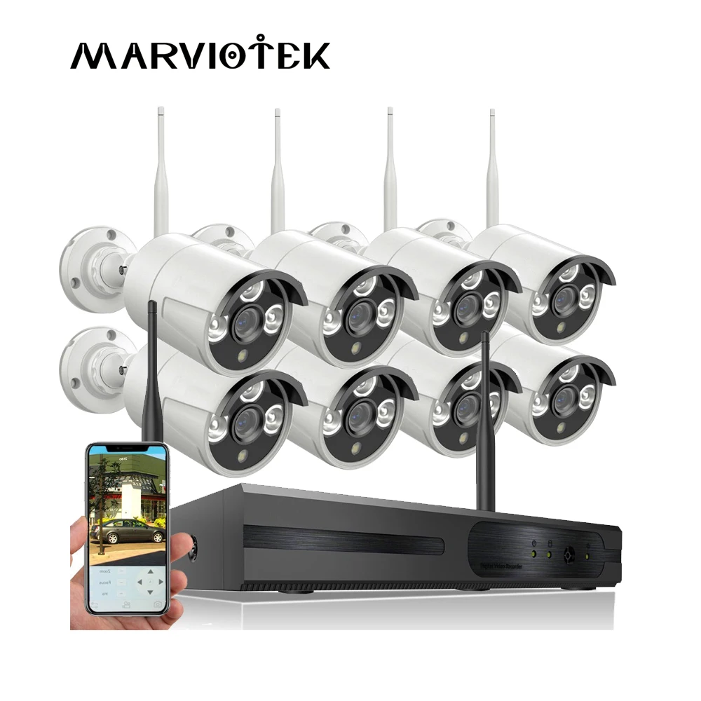 8CH CCTV Камера Системы 1080 P HD IP Камера Wi-Fi NVR комплект Onvif Беспроводной безопасности Системы наружного видеонаблюдения ИК ночное видение