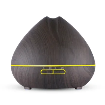

VVPEC 500ml Remote Control Ultrasonic Humidifier Essential Oil Diffuser Wood Grain Mist Humidifier LED Lights for Home Bedroom