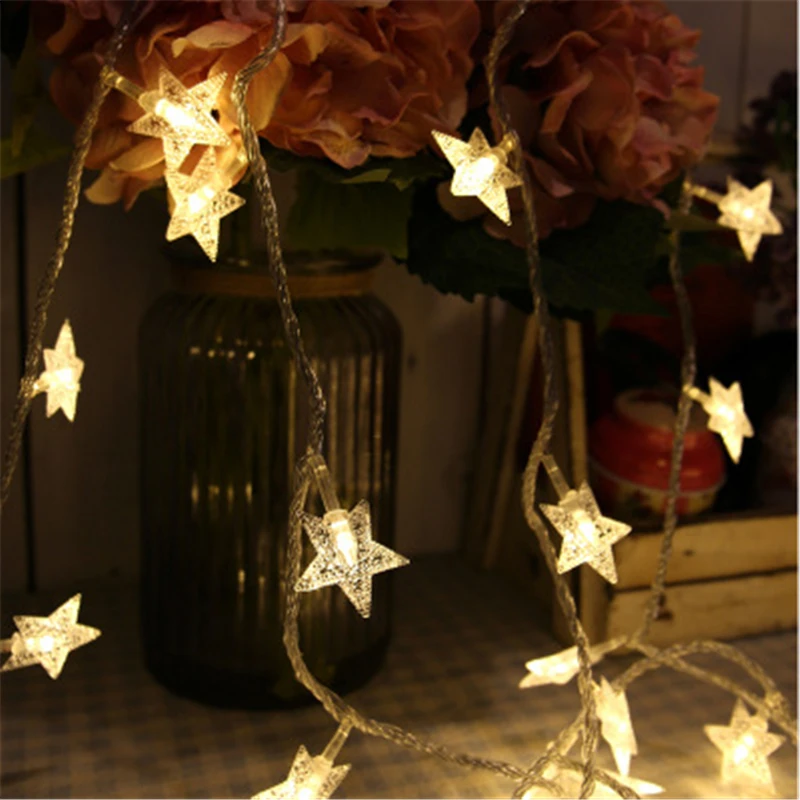 3M/6M LED Christmas Star String Christmas Tree Decoration Warm Lamp