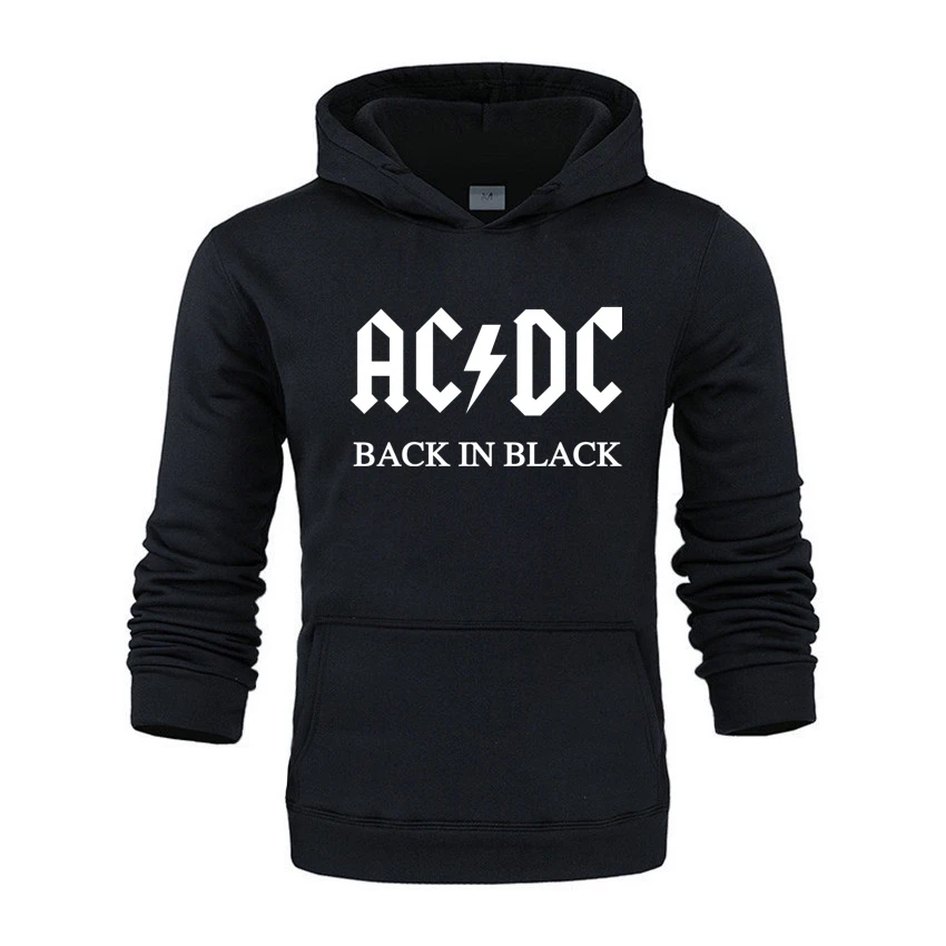 AC DC Мужская толстовка в стиле хип хоп рок группа ACDC черная мужская женская