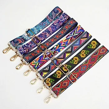 

TTOU Nylon Colored Belt Bags Strap Accessories for Women Rainbow Adjustable Shoulder Hanger Handbag Straps Decorative chain bag